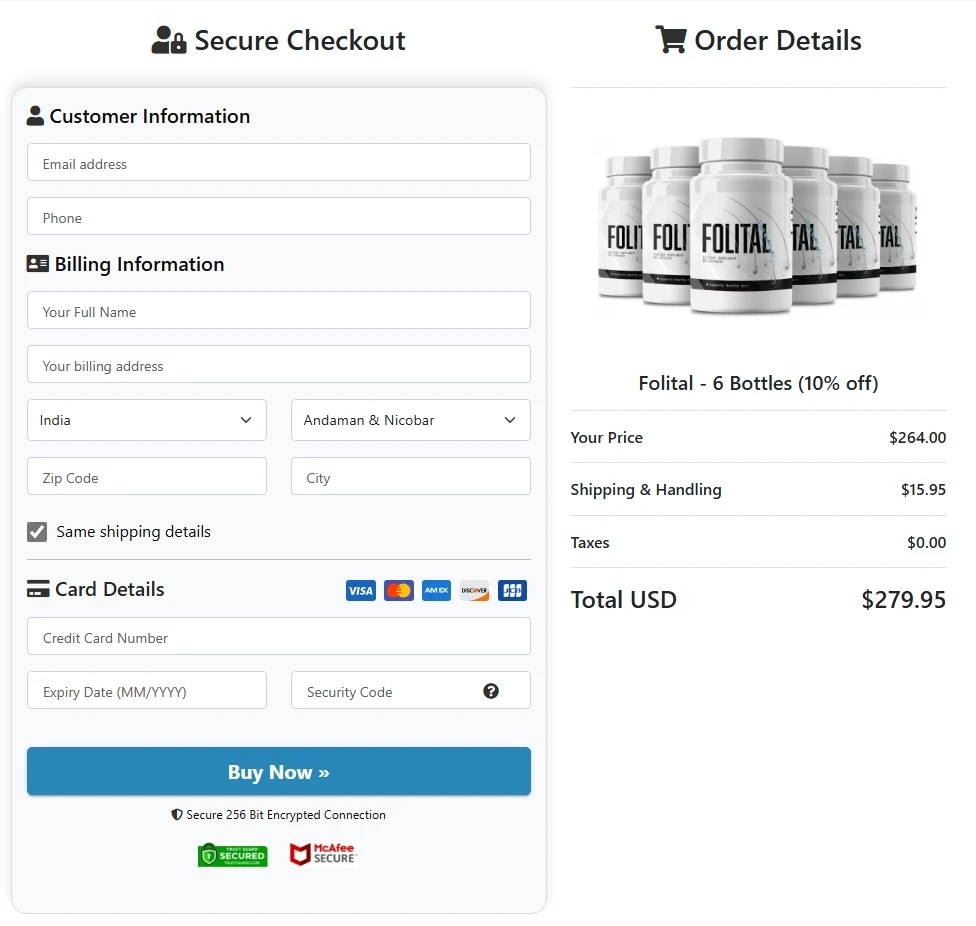 Secure Checkout Form